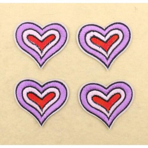 5PCS Color Love Patches DIY Patch Cute Embroidery Applique Iron on Patches for Clothing Apparel Sewing Fabric Stickers Wholesale