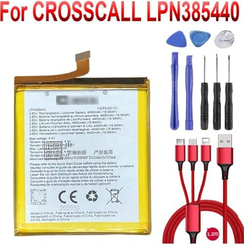Battery for CROSSCALL Phone Battery 3.8V 4400mAh LPN385440 Baterias