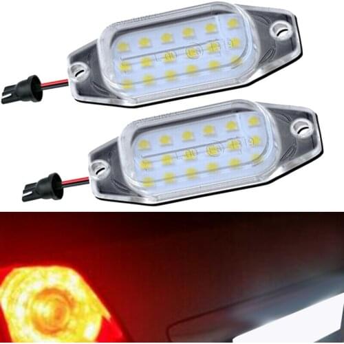 AL21 -2X black+White LED License Plate Light for Toyota Prado LC120 Fj80 Land Cruiser Lexus LX450