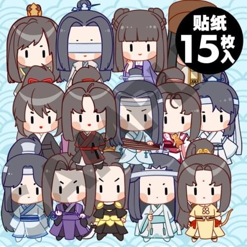 Anime Tian Guan Ci Fu Mo Dao Zu Shi Chuan Shu Zi Jiu Cartoon Sticker Waterproof Luggage Phone DIY Scrapbook Decal Decor Cosplay