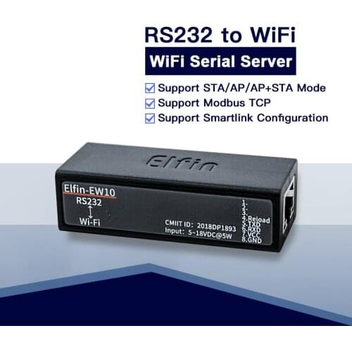 Shanghai High Flying Smallest Elfin-EW10 Wireless Networking Devices Modbus TPC IP Function RJ45 RS232 to WIFI Serial Server