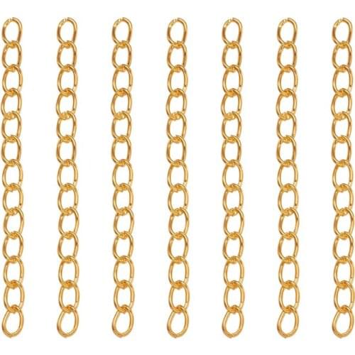100 Strands 5 cm Twist Extender Chains Tails Necklace Bracelet Connectors for Jewelry Making DIY Findings 50x3.5mm