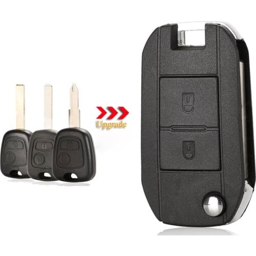 Kutery 2 Buttons Modified Flip Folding Remote Car Key Shell Case For Peugeot 106 206 306 406 For Citroen C2 C3 Xsara Picasso