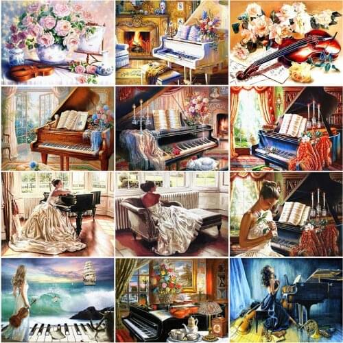 CraftArtGo Painting By Numbers People and scenery On Canvas HandPainted Gift Picture By Number Waterfall Kits Home Decoration