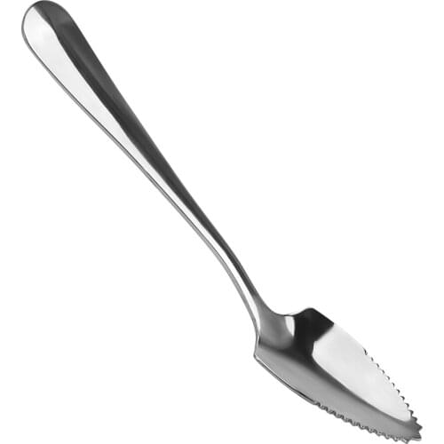 HILIFE Long Handle 15.5cm Fruit Grapefruit Spoon Dessert Tea Coffee Spoon Serrated Edge Stainless Steel Tableware Flatware