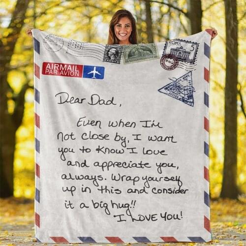 To My Dad I Love You Flannel Throw Blankets Double-sided Fleece Blanket