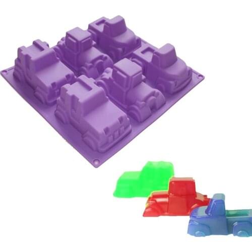 6 Cavity Truck Car Shape Soap Mold Silicone Cake Baking Mold Silicone Mold For Handmade Soap Making Biscuit Chocolate Tray Mold