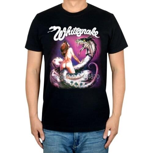 10 designs illustration Snake Whitesnake Band shirt 100%Cotton American Casual Punk fitness heavy Metal shirts Rock Tees