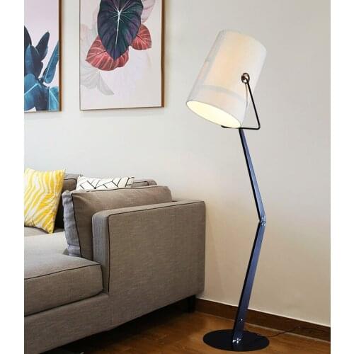 Italian Fabric Floor Lamp Iron Long Arm Floor light Living Room Dining Room Bedroom Furniture LED Suspension Lamps FA007