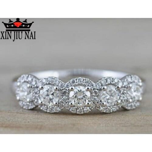 Classic Beautiful Round Whitecube Zirconia Crystal CZ Lady girl woman Ring Flower Bag Dance Female Party Jewelry Dance gift