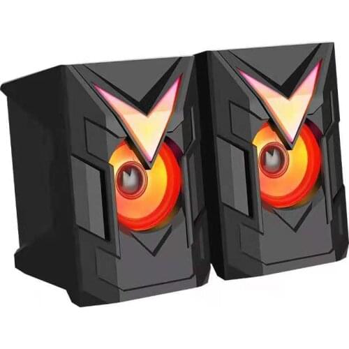 Led 2.0 Speaker aux 3.5mm stereo surround music RGB speakers sound bar for computer 2.0 PC home notebook TV Lighted loudspeakers