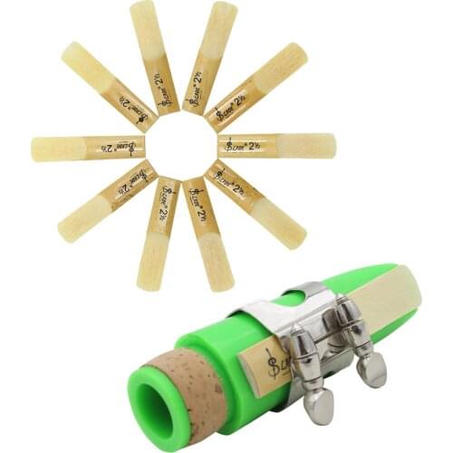 Box of 10 Clarinet Reeds Set Bb Strength 2.5 with Case Parts Musical Gifts