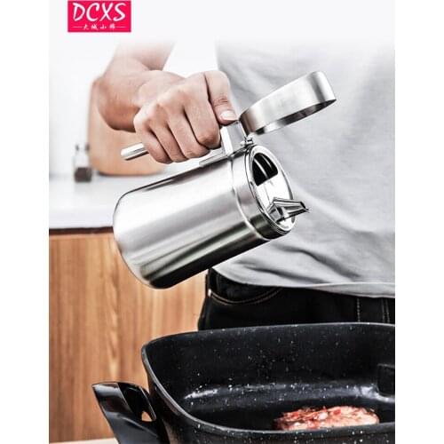Kitchen Dining Tableware 550ML Large stainless steel oil can Condiment bottle Vinegar pot jar Gravy Boats