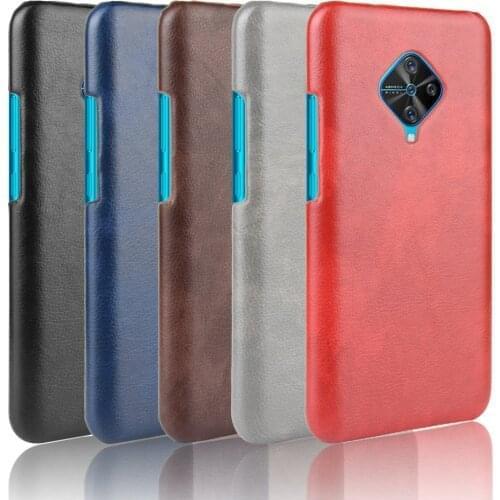 Fashion Litchi Skin PU Leather Hard Back Cover Vivo S1 Pro Case For Vivo S1Pro S 1 Protective Phone Bag