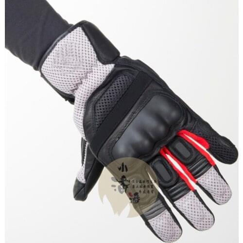 Motorcycle Motorbike Leather Gloves Black / Red MTB ATV Bike Riding Offroad Motocross Racing Gloves