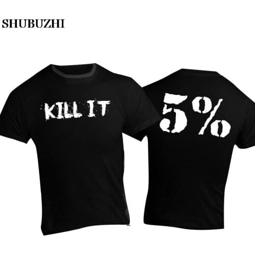 Shubuzhi Top Tee Mens RICH PIANA Kill It T-SHIRT + 5% Back Print | Size Small | Bodybuilding Nutrition Print T Shirts Men