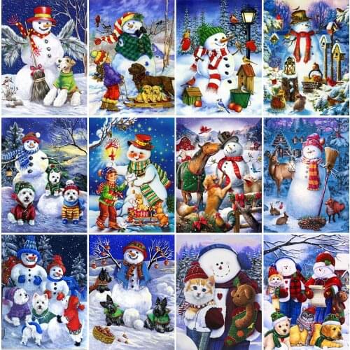 New Diamond Painting Winter Full Square/Round Home Decoration Mosaic Snowman Diamond Embroidery Rhinestone Cross Stitch Kit Gift