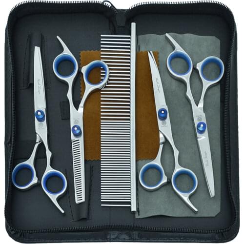 Purple Dragon 6" Pet Scissors for Dog Grooming Curved Tijeras Dogs Cutting Shears Thinning Tesouras Animals Hair Trimmers B0002B