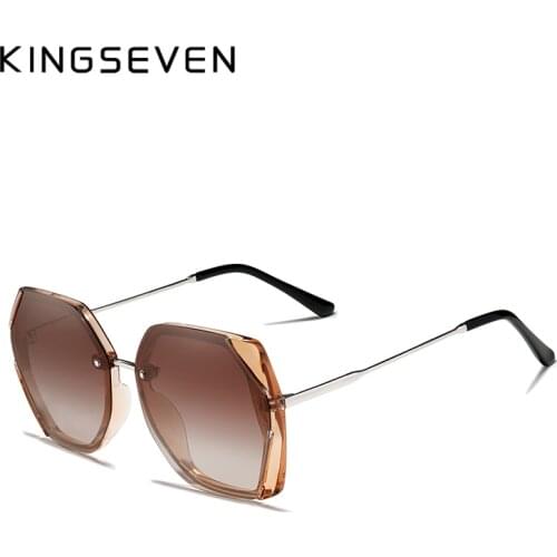 KINGSEVEN 2020 Womens Glasses Luxury Brand Sunglasses Gradient Polarized Lens Round Sun glasses Butterfly Oculos Feminino