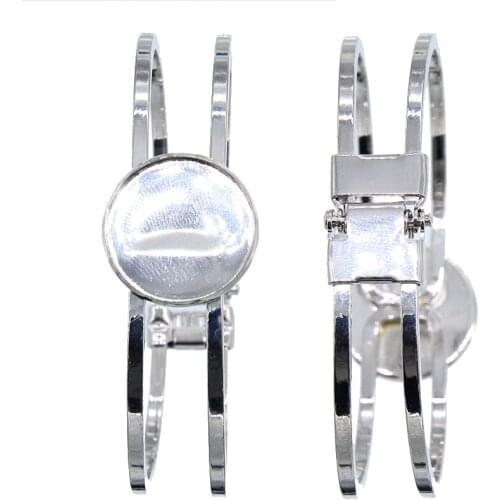 Wholesale 1pcs openable bracelet set bracelet DIY making accessories 20mm round blank convex round bracelet base tray