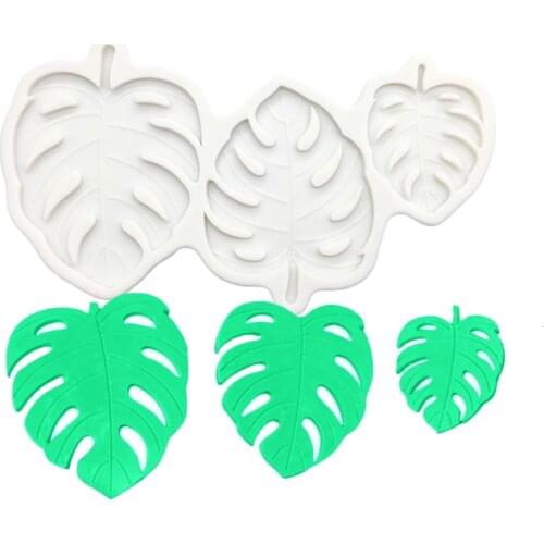 Wholesale 10 pcs/lot Monstera Deliciosa Leaves Shape Silicone Baking Mold Fondant Cake Decorating Tools
