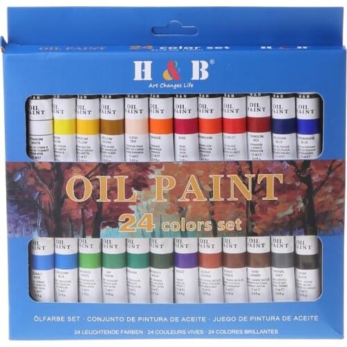 24 Colors Professional Oil Painting Paint Drawing Pigment 12ml Tubes Set Artist Art Supplies