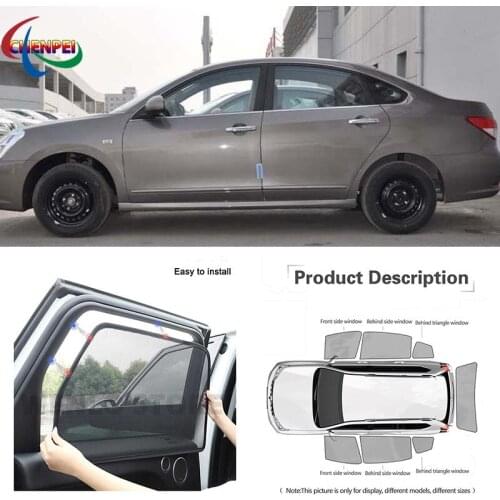 For Nissan Sylphy 2012 Car Full Side Windows Magnetic Sun Shade UV Protection Ray Blocking Mesh Visor Decoration Accessories
