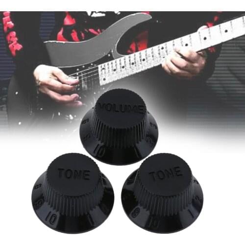 3pcs/pack Plastic Electric Guitar Volume Adjusting Rotary Knob Potentiometer with 6mm hole Cap Guitar Parts & Accessories New