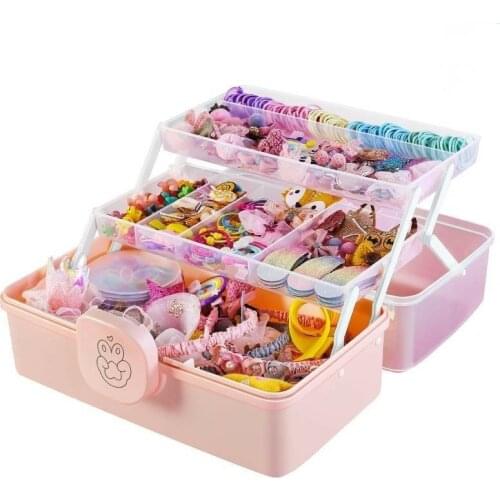 Clear Pink Storage Box Cosmetic Organizers First Aid Kit Storage Organizer Kit Toys Sundries Box Jewelry Bead Organizer