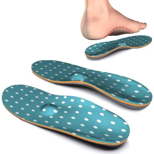 Blue Round High Arch Support Inserted Insole Relief Foot Pain Orthopedic Insoles Flat Feet Sneaker for Men and Women
