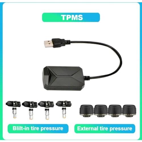 COHO USB Android TPMS Tire Pressure Monitoring System Wireless Transmission 8 Bar 116 Psi Alarm 5V Internal External