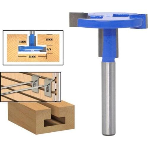 1/4in T-type Wood Router Bit Mill Engraving Trimmer Adapter Milling Cutter Woodworking Tool