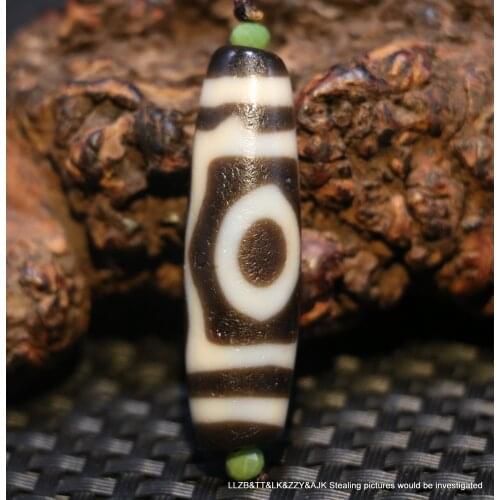 Unique Energy Tibetan Old Agate Patina 3 Eye Wisdom Elements dZi Bead Amulet 4A+ LKbrother Saurces Top Quality Garrentee