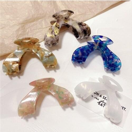 Fashion 9cm Elegant New Acetate Large Whale Tail Hair Claw Bath Clip Ins Big Size Crab Claws for Women Hair Accessories