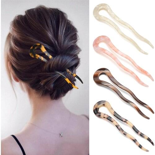1PC Multicolor Leopard Retro Hair Sticks Elegant Acetate Chopstick New Women Hairpins Hair Clips Hair Styling Accessories
