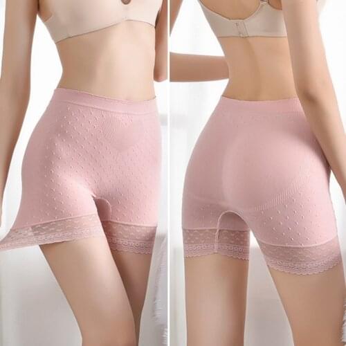 Summer Ladies Safety Pants Soft Seamless Lace Patchwork High Waist Boxer Shorts Breathable Ladies Underwear Shorts