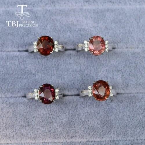 Multi-color tourmaline ring natural gemstone oval 9*11mm Simple design 925 sterling silver fine jewelry for woman Christmas gift