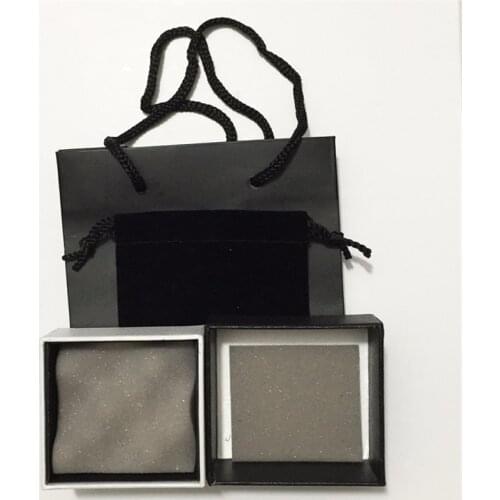 1sets/lot fashion brand jewelry package set for earrings necklace paper black hand bags gift box display