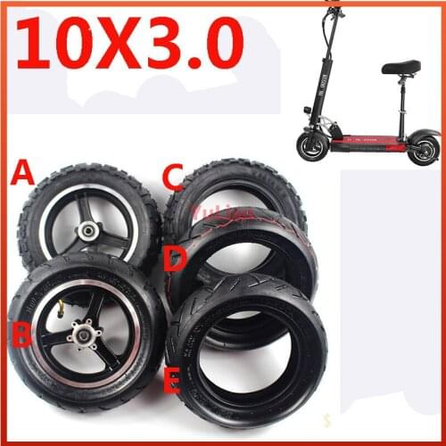 10 Inch Pneumatic Wheels Tubeless Tyre 10x3.0 Tire Inner Tube Alloy Disc Brake Rims for Electric Scooter Balancing Hoverboard