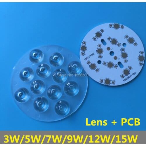 10 sets LED Conjoined Lens with Aluminum PCB 1W 3W 5W 7W 9W 12W 15W High Power LEDs Ceiling Down Lamp Spot Lighting Twin Lenses