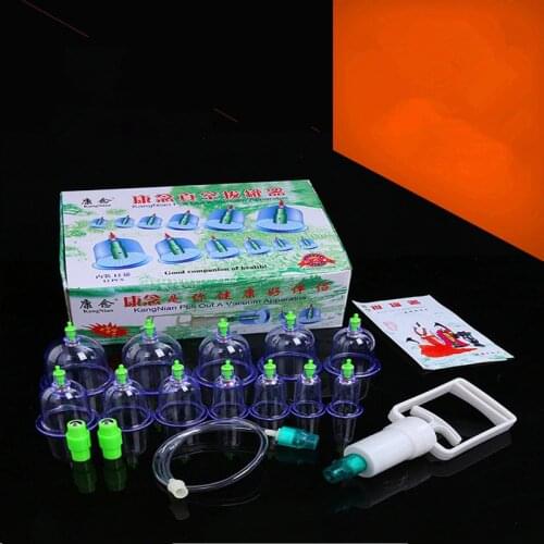 12 Cups Vacuum Cupping Massage Acupuncture Chinese Vacuum Cupping Suction Therapy Massage Device