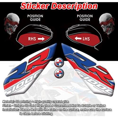 NEW Motorcycle 3D Edge Gel Fuel Tank Pad Fish bone stickers Moto Fuel Side Protective racing kit For BMW S1000RR 2019 2020 2021