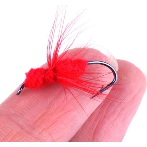 40pcs/set Fishing Hooks Fishing Lure Insect bait Feather Steel Bait Trout fish Hook Tackle Tool Lures