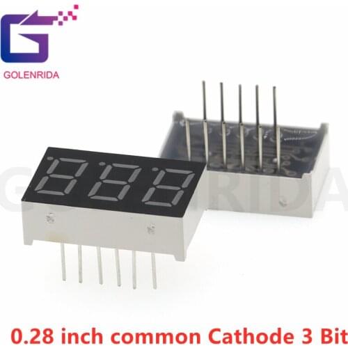 5pcs Digital tube segment 0.28 inch common Cathode 3 Bit digital 0Tube 0.28 inch Red LED Display HS320281K