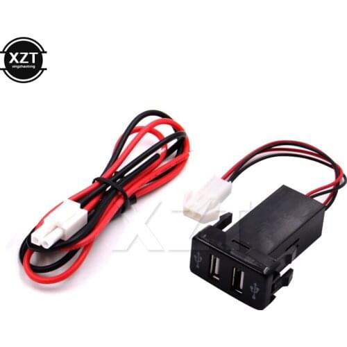 Dual 2 USB Port car charger for Toyota (VIGO) Dual USB Socket ports 12V~24V to 5V / 2.1A Charger Inverter Converter