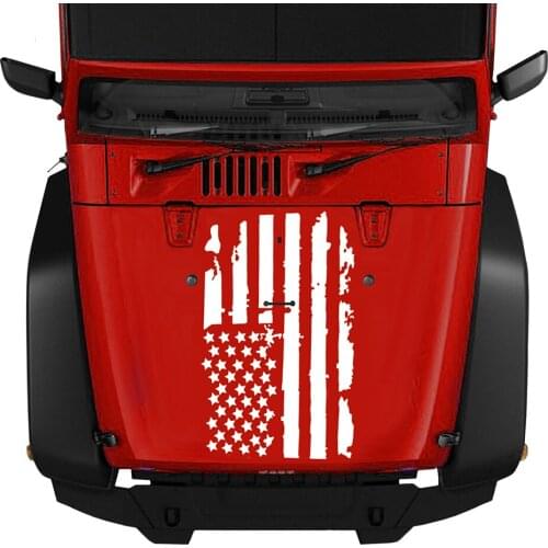 Car Accessories Car Sticker Car Exterior Hood Stickers USA Flag Decal Vinyl For Jeep Wrangler Auto Decoration Sticker