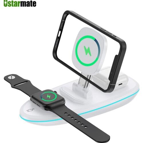 15W QI Fast Wireless Charger Holder Quick for Apple Watch 6 5 4 3 For Samsung S21 S20 S9 Xiaomi 11 10 Lite Charging Station Dock