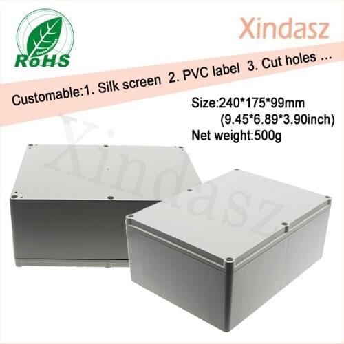 240*175*99mm large plastic waterproof boxes plastic electronics project box abs plastic electronic box