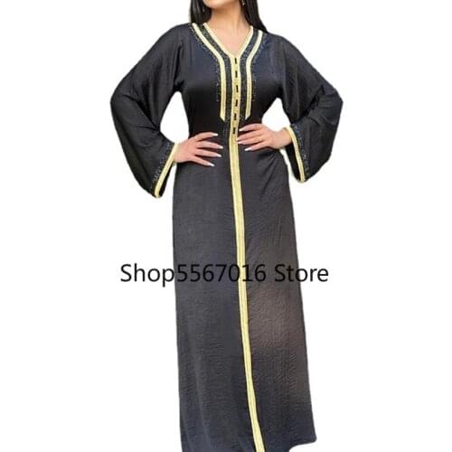 Black Abayas For Women Dubai Turkish Pakistani Evening Gowns Elegant Ladies Islamic Clothing Muslim Fashion Plus Size Kaftan