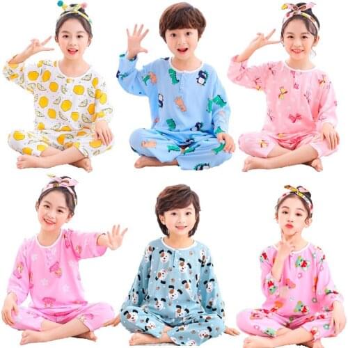 Childrens Pajamas Suit Cartoon Printed Pajamas Girls' Family Pajamas Childrens Pajamas Baby Pajamas Comfortable and Breathable